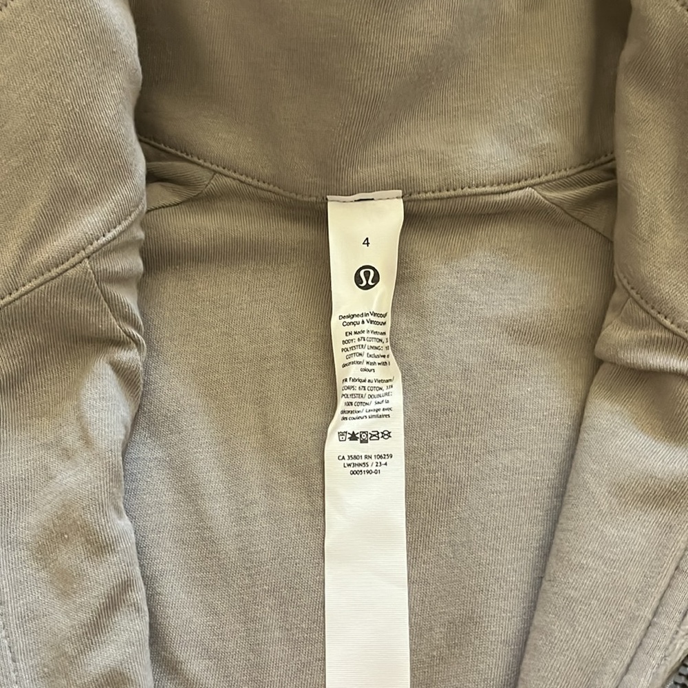 NWOT Lululemon Scuba Track Jacket Velvet Cord - Picture 5 of 5